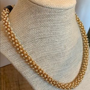 NWT Ann Taylor Pearl & Gold Rope Necklace